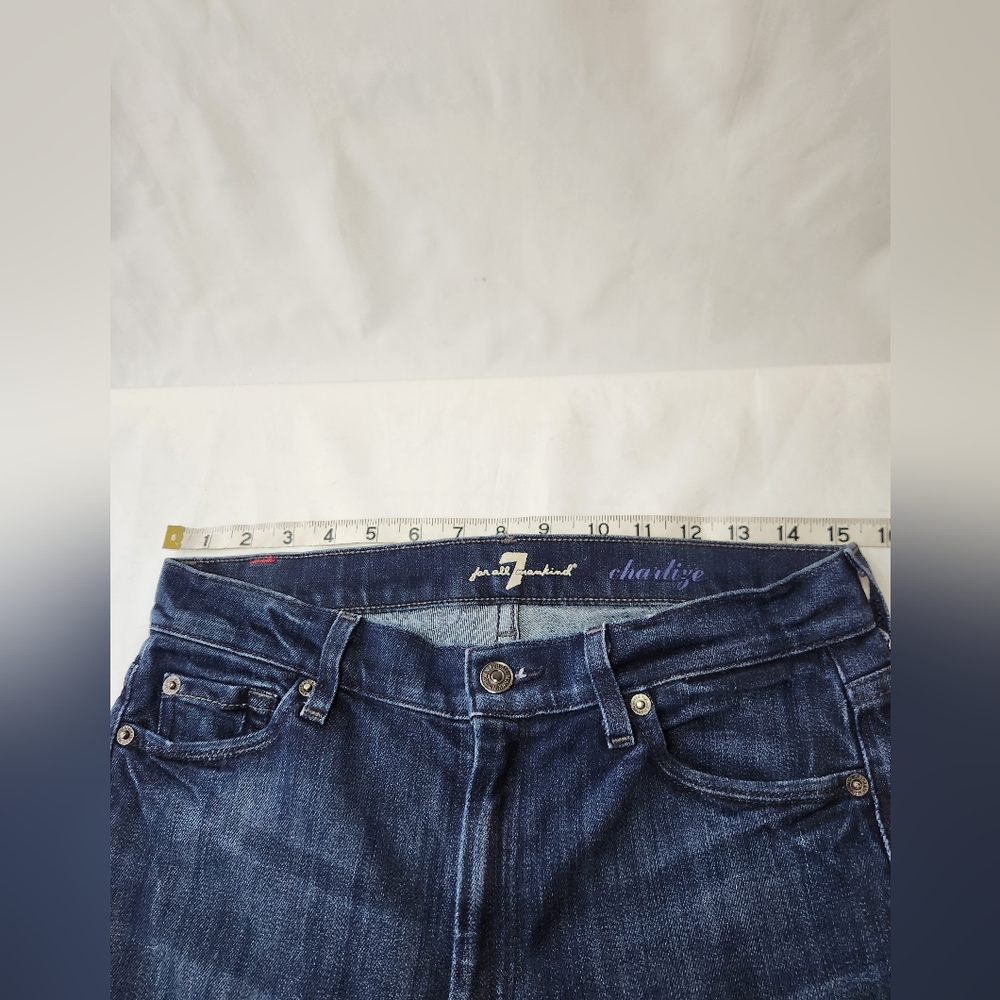 7 For All Mankind Dark Blue Flare Jeans - Picture 10 of 13
